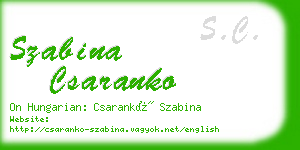 szabina csaranko business card